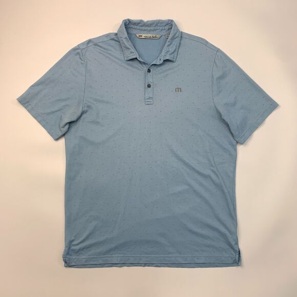 Travis Mathew Polo Shirt Mens L Large Prairie Sky Short Sleeve Pima Cotton Golf - Picture 2 of 13
